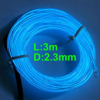 3M Flexible Neon Light Glow EL Wire Rope Strip + Driver