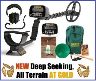 GARRETT AT GOLD METAL DETECTOR WITH 8 FREE ACCESSORIES