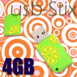Retro USB STICK 4GB Speicher Flower Power Blumenmotiv