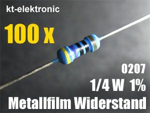 100x Metallfilm Widerstände Widerstand 820 OHM 1/4W