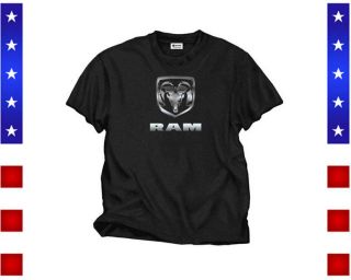 Dodge Ram T Shirt Front Print Men`s Black