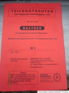 BMW E36 M3 3,0l Bastuck Sportauspuff Rennauspuff Endtopf Edelstahl