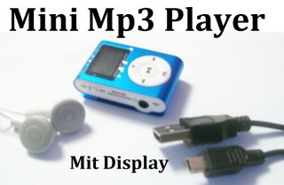 Mini  Player Blau Clip LED Display FM Radio Mit Boxen Musik Neu&OVP