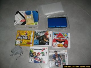 Nintendo 3DS XL (Aktuellstes Modell) Blau Schwarz Bundle FIFA 13 Mario