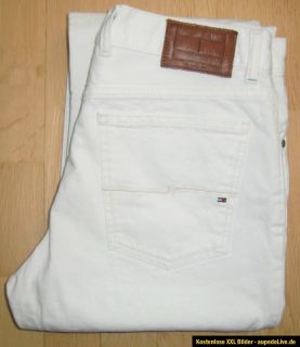 TOMMY HILFIGER Jeans Hose Straight Fit Mercer Weiß W34 L32 *NEU*WOW