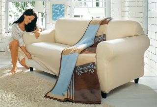 Stretch Husse Kleiner 3 Sitzer Couch Bezug Staubschutz Deko Stoff