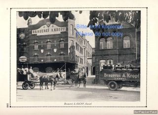 Brauerei Kropf Kassel Reklame Fotoabbildung 1927 Bierkutscher Bier