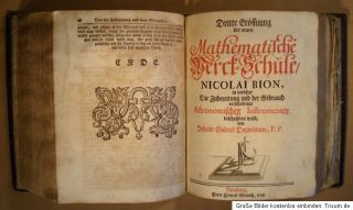 1726 28 Kompass Zirkel Globus Uhren mathematische Instrumente Nicolai