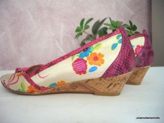 Sandaletten Slipper sommerlich tolles Muster auf Stoff von Graceland