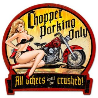 Biker Choppers Parking Only Harley Pin Up Retro Sign Blechschild