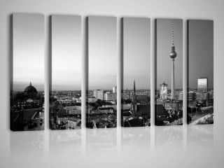 XXL Bild 6 Teiler 145x80cm Berlin Skyline Fotodruck auf Leinwand