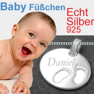 BABY ANHÄNGER Erste Schritte+ GRAVUR & KETTE SILBER 925