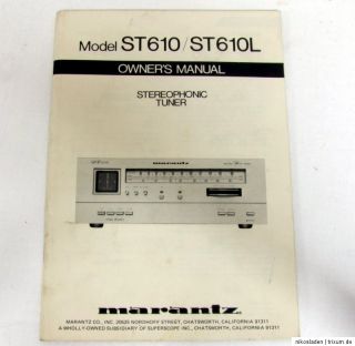 Marantz Model ST610 Tuner mit Oszilloskop & Orig. Owners Manual / BDA