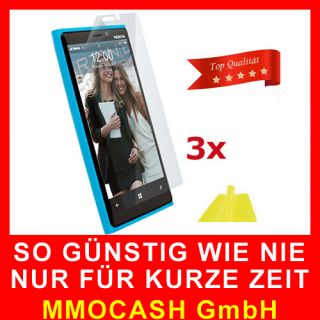 3x Nokia Lumia 920   Schutz Display Folie Screen Clear klar