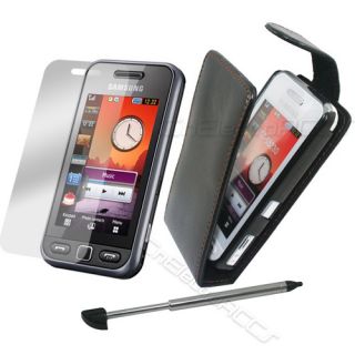 Leder Tasche Case+Folie+Stift für Samsung GT S5230