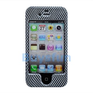 Stylish Black Checker Hard Cover Case Front and Back Skin For Apple
