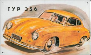 Porsche Typ 356 1960 Auto Reklame Blech Schild 20x30cm Werbung