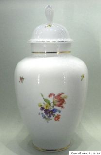 große Deckel Vase Streublumen Apulum Porzellan Rumänien H35,5cm