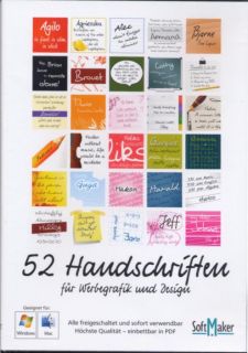 52 Handschriften für Werbegrafik und Design (CD) Firmen