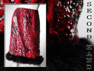 Mode Kunst Haute Couture Elise Topell Rock Paillettenrock schwarz rot