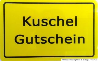 Ortsschild, Fun Schild, KUSCHEL GUTSCHEIN 5,5 x 8,5 cm