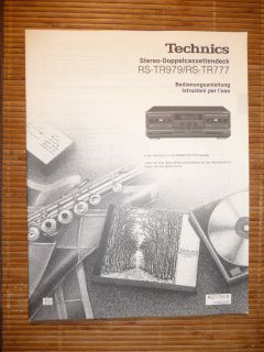 Bedienungsanleitung für Technics RS TR979/RS TR777 Tape Deck