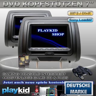 2x 7 TFT LCD KOPFSTUTZEN DVD SPIELE GAMEPAD USB SD MMC STANGEN 10 14MM