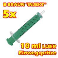 5x BRAUN INJEKT 10ml Injektions Spritze Spritze LUER