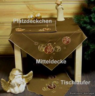Hossner Tischdecke Mitteldecke Weihnachten Weihnachtsdecke braun 85x85