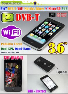 DVB T TV Wi Fi 2GB Móviles Libres Tactile W7000d