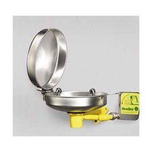 Bradley S19 220DC Eyewash Fixture with Hinged Dust Cover, Yellow