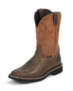 Justin Mens Rugged Tan Composite Toe Boot   WK4812 Shoes