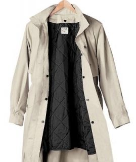 TravelSmith Womens Double Collar Rain Coat Liner Black