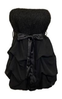 Plus Size Fringe Bubble Dress Black   3X Clothing
