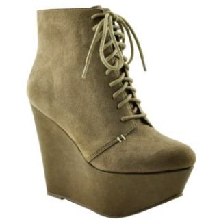 Wild Pair Womens Brandi Wp Wedge Boot Taupe Suede 5 Shoes