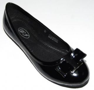 Leather Ballerina Ballet Flats W/Bow 4 Colors (10, Black 5042) Shoes