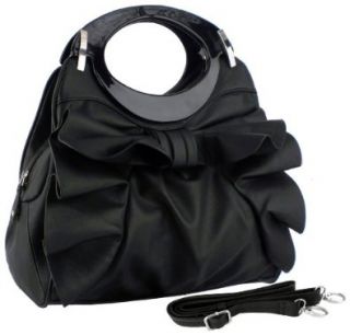 Double Handle Leatherette Satchel Hobo Handbag w/Shoulder Strap Shoes