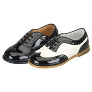 Patent Black Cream Little Boys Saddle Dress Shoes 12 IM Link Shoes