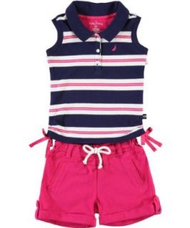 Baby girls Infant 2 Piece Pique Set, Medium Navy, 12 Months Clothing