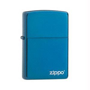 Zippo Logo Sapphire Chrome Plated Pocket Lighter Sports