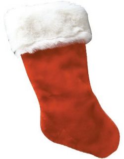 12 Plush Red Christmas Stocking With White Fur Trim
