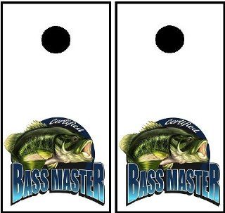 2 x 22 Bass Master fish fishing BLUE logo Decals graphics