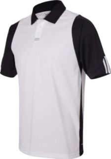 Adidas Golf Mens ClimaLite White Bases Colorblock Polo