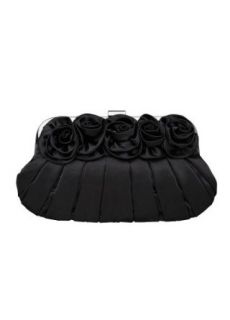 Davids Bridal Satin 5 Rose Clutch Style CORSAGE, Black