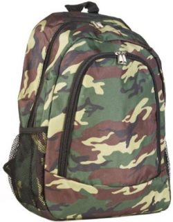 Green Camouflage Canvas School Backpack Bag Clothing