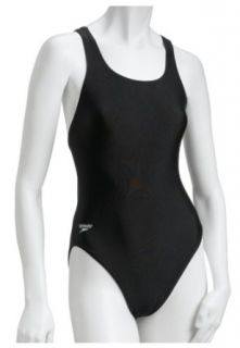 Speedo Womens Lycra Solid Superpro Swim Suit, Black, Size