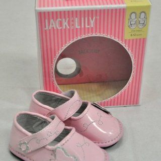 NEW Jack & Lily Girls Pink Patent Leather Butterfly Embroidery Shoes