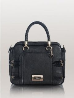 GUESS Baden Small Satchel, BLACK Clothing