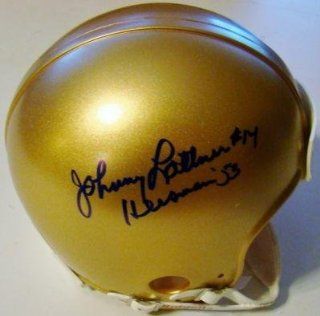 Johnny Lattner SIGNED Notre Dame Mini Helmet JSA 124457