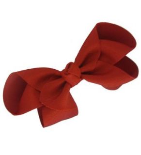 Red Large Solid Bow Barrette Clothing